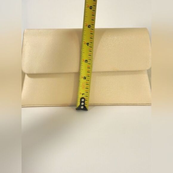 La Sera By Franchi Cream Silk Evening Clutch Bag - Picture 12 of 13